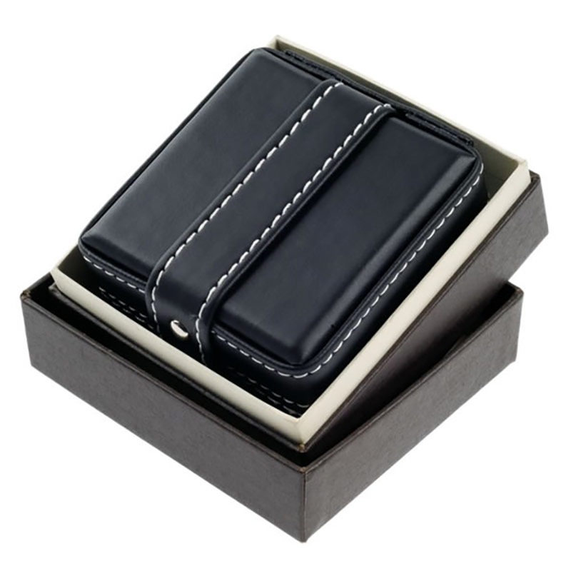 Dual Time Folding Clocks in Leather Case Business Gifts Supplier